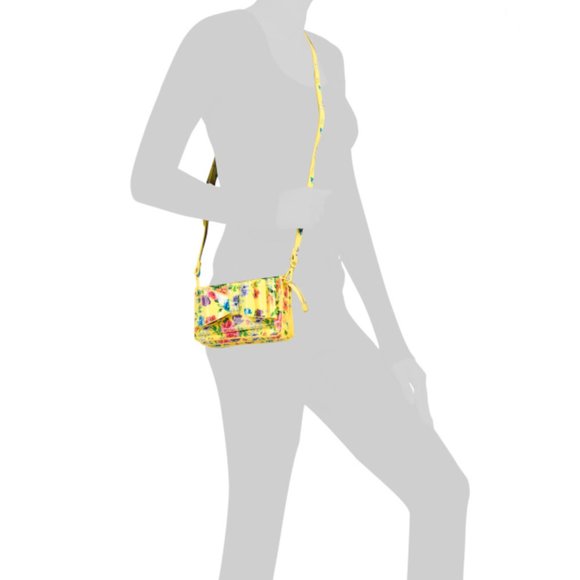 NWT Original BETSEY JOHNSON Floral Bow Convertible Crossbody Bag Clutch Yellow - Picture 10 of 10